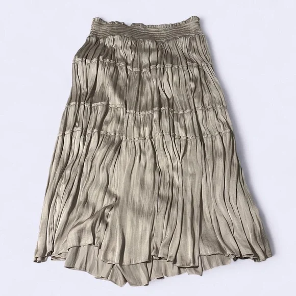 NWT John Mark Metallic Satin Tiered Maxi Skirt Size XL Whimsygoth Fairycore - Picture 6 of 6